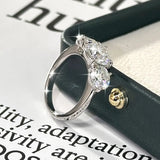 Luxury 4 Carat VVS1 D Colour Round Moissanite Wedding Engagement 3-Stones Ring