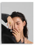 18K Gold Plated High Quality Smooth Stainless Steel Geometric Casting Distinctive