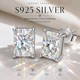 S925 Sterling Silver Radiant Shape 3EX Cut Certified 2.0ct Moissanite Women's Earrings Party Jewelry Gifts With GRA Certificate