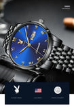 Famous Brand Business Classic Automatic Mechanical Dual Calendar Auto Date Waterproof Watches for Men