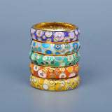 Selection of Bright Handmade Enamel 925 Silver Colorful Classic Rings