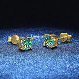 VVS1 Sterling Silver White Pink Yellow Red Orange Moissanite Diamonds Stud Earrings