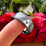 Laser Engraved Pipe Cut Brushed Finish 6MM 8MM Tungsten Wedding Men Women Rings