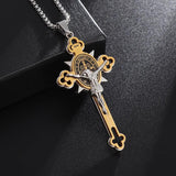 Exquisite Men's Ladies Cross Stainless Steel Pendant Necklace Gothic Religious Cross Amulet Jewellery - The Jewellery Supermarket