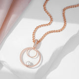 14K Filled Gold Pearl Round Micro Wax Setting AAA Zircon Diamonds Luxury Fashion Necklace