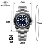 Luxurious Top Brand Men's Analog Quartz Watch BGW9 Luminous 20 Bar Waterproof Diving Stainless Steel Men Watches