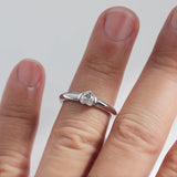 Heart Cut 0.5CT VVS1 D Colour Moissanite Diamond Solitaire Sterling Silver Ring