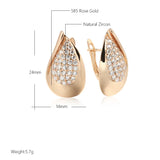14K Gold Filled AAA Zircon Diamonds Full Paved Drop Big Size Glossy Earrings For Women