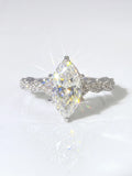 Fashion Real 2 Carat VVS1 D Colour Marquise Moissanite Diamond Engagement Ring