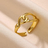 New In Stainless Steel 14K Gold Colour Rings For Women and Girls - Ideal Trendy Fashion Rings, Ideal Gifts - The Jewellery Supermarket