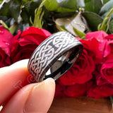 Laser Engraved Pipe Cut Brushed Finish 6MM 8MM Tungsten Wedding Men Women Rings