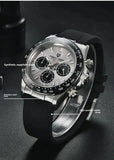 Famous Brand Sky Blue Dial Classics Sapphire Retro Chronograph Stainless Steel Waterproof Men Quartz Watches