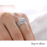 Dazzling 2CT 3-in-1 VVS D Colour Moissanite Diamonds Detachable Stacking Ring Sets Silver Wedding Party Fine Jewellery - The Jewellery Supermarket