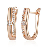 14 Karat Fashion AAA Zircon Diamonds Geometry Hoop High Quality Daily Jewellery Earrings