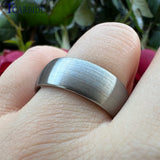 Classic Domed Brushed Finish 6MM 8MM Black Silver Tungsten Men Women Wedding Rings
