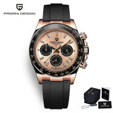 Famous Brand Sky Blue Dial Classics Sapphire Retro Chronograph Stainless Steel Waterproof Men Quartz Watches
