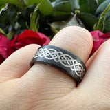 Laser Engraved Pipe Cut Brushed Finish 6MM 8MM Tungsten Wedding Men Women Rings
