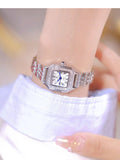 New Arrival Stainless Steel Square Luxury High Quality Fashion Rhinestone Crystals Ladies Watches