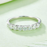 Wonderful D Color VVS1 0.7ct Round Cut 18KWG Plated Moissanite Diamonds Eternity Wedding Engagement Rings