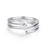 Fabulous 0.5CT VVS1 D Colour Moissanite Diamond Solitaire 18KGP Silver Ring