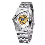 New Hollow Triangular Mechanical Watches Stainless Steel Men's Wristwatches - Fashion Brand Wristwatches for Men.