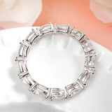 Terrific 3*5mm Pear Cut VVS1 D Colour Moissanite Diamonds Eternity Silver Ring