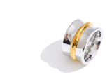 18K Gold Plated Stainless Steel Wide Minimalist  two-tone Distinctive High Quality Ring