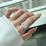 Luxury Silver Jewellery Radiant Cut AAAAA High Carbon Diamond Wedding Engagement 18K Gold Plated Big Rings - The Jewellery Supermarket