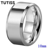Bevel Edges 10mm 12mm Men Women Popular Tungsten Couples Wedding Ring
