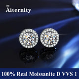 S925 Silver Platinum And Gold Plating Moissanite Stud Earrings Women Fine Jewellery