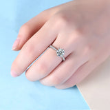 Elegant D Colour VVS1 Moissanite Diamond Solitaire Rings for Women Silver Ring Wedding Engagement Fine Jewellery
