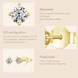 Excellent D Colour Moissanite Diamonds 4 Prongs Earrings 925 Sterling Silver Fine Jewellery for Men and Women - The Jewellery Supermarket