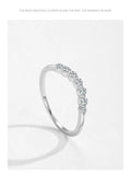 Simple Line Design 925 Sterling Silver Sparkling AAAA Lab Created Diamond Ring