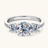 Super Round D Colour VVS1Moissanite Diamonds Ladies Rings Sterling Silver Engagement Wedding Fine Jewellery with GRA