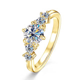 Elegant VVS1  D Colur 1.0CT 6.5MM D Moissanite Diamond Rings Exquisite Jewellery