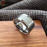 Polished Brushed Flat 10MM 12MM Classic Tungsten Men Women Wedding Ring Comfort Fit
