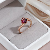 14K Gold Filled Fashion Red AAA Zirconia Crystal Elegant Vintage Fine Rings For Women