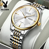 Original Luxury Brand Automatic Mechanical Watches for Men Classic Stainless Steel Date Week Waterproof Wristwatches
