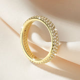 Sparkling Double-row 1.3mm VVS1 D Color Full Moissanite Eternity Luxury Ring