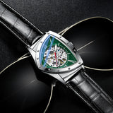 New Arrival Automatic Mechanical Watch For Men Luxury Business Skeleton Luminous Waterproof Triangle Dial Watches