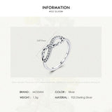 Original 925 Sterling Silver Infinite Love Charm AAAA Simulated Diamond Finger Ring - Brand Trendy Fine Jewellery - The Jewellery Supermarket