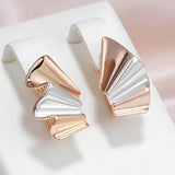 14 Karat Gold Filled Smooth Silver Gold Colour Wave Drop Earrings For Women Fine Jewellery