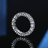Popular Full Moissanite Eternity Engagement Wedding Rings for Women 925 Sterling Silver White Gold Plated Fine Rings