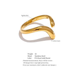 18K Gold Plated Minimalist New Style Stainless Steel Open Chic Adjustable Fashion Ring