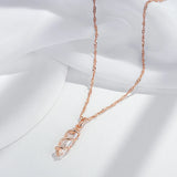 Marvelous Light Luxury Spiral Geometric Rolled 14K Rose Gold AAA Zircon Diamonds Necklace - Trendy Jewellery