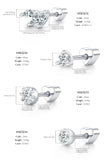 Multi -Styles 925 Silver Geometric Moissanite Heart Screw Stud Helix Earrings