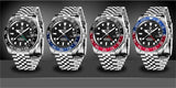 New Luxury Left Crown 40mm 100M Water Resistant Luminous Sapphire Glass GMT Mens Mechanical Watches - The Jewellery Supermarket