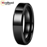 High Quality Beveled Edges Flat Polished 6/8MM Men Women Tungsten Carbide Rings