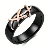 14 Karat Rolled Gold White or Black Ceramics Unique Jewellery Rings For Women