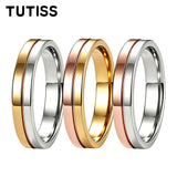 Fashion 4mm Two Tone Tungsten Carbide Wedding Egagement Rings For Men and Women